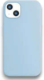 Capa Capinha Silicone Aveludado Compatível Com iPhone 13 (Azul bebê)