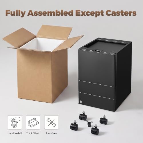 Image of Guizeeopo Fully Assembled 3 Drawer Filing Cabinets for Home Office