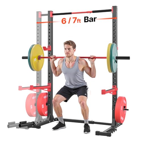 Image of VEVOR Power Cage Squat Rack, Multifunctional Squat Rack for Home Gym, Workout Strength Training Equipment for Bench Press Squats Pull-Up