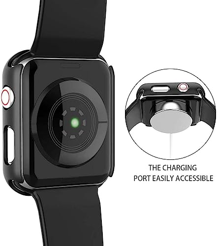 Image of Misxi Screen Protector Case for 40mm Apple Watch SE3 /SE2 /SE /Series 6 /5 /4 | 2-Pack Cover with Tempered Glass for SE3 /SE2 /SE /Series6 /5 /4, Scratch Resistant Sensitive Touch, 1 Black + 1 Transparent