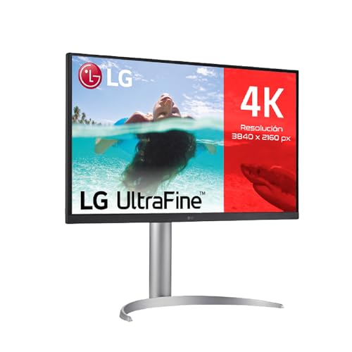 LG 27UQ850V-W – Monitor Ultrafine 4K UHD 27″, (3840×2160), Nano IPS, 60Hz, HDR10, 5ms (GtG), DCI-P3, DisplayHDR 400, AMD FreeSync, USB-C, 2xHDMI, Inclinación/Altura/Pivote, Blanco/Plata
