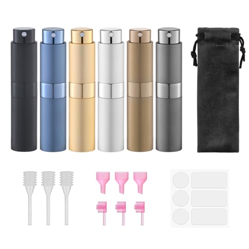 Travel Perfume Bottle Refillable Spray Atomizer (6-Pack)