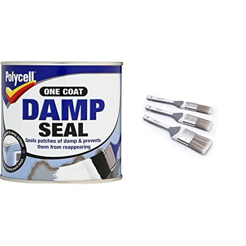Polycell PLCDS500 Damp Seal, 500 ml and Harris Seriously Good Walls & Ceilings No Loss Paint Brushes | 3 Brush Pack | 1, 1.5, 2