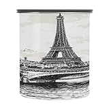 Cgiub Romantic Paris Bocal alimentaire hermétique en acier inoxydable avec couvercle pour bonbons, grains de café, thé, bonbons, fruits