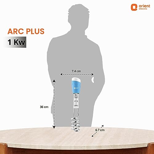 Image of Orient electric Arc Plus 1kw |Immersion heater|power|100% shock proof body|Heavy copper element|With Bucket clip| ISI certified | 2 years replacement warranty