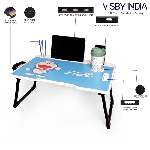 Image of Study Table Bed Table Premium Laptop Table /Foldable and Portable Wooden /Writing Desk for Office /Home /School (US DOREMON COTTED)