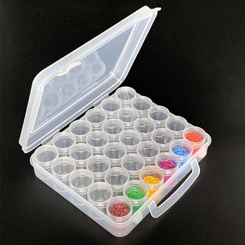 Image of 30 Grids 5D Diamond Painting Box Portable Clear Storage Containers With Label Stickers and Lids for Beads Seeds Glitter Rhinestones Jewelry Diamond Dots Crafts DIY Accessories(30 Jars)