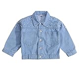 ♛Design: Il design di jeans con manica lunga con risvolto è molto elegante ed è molto alla moda. Monopetto e le perline sembrano questo giubotto molto bello.