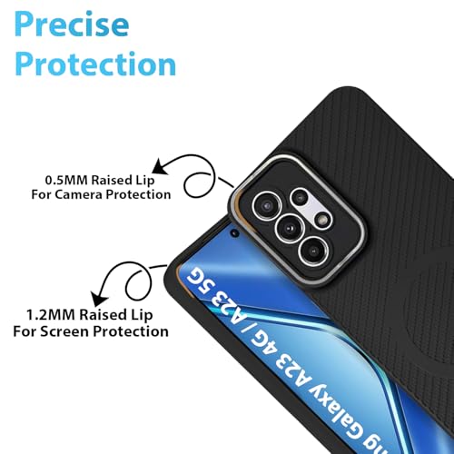 Image of LIRAMARK Rugged Carbon Fibre TPU Armor Silicone Back Cover Case for Samsung Galaxy A23 4G / A23 5G