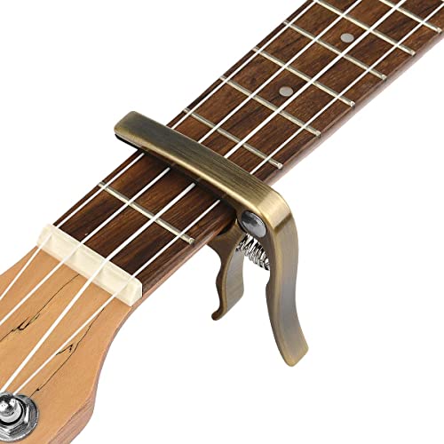Ukulele Capo With 2 Felt Picks, 4 String Heavyweight Zinc Alloy Uke Capo For Soprano, Concert And Tenor Ukulele (Copper) #TOP7