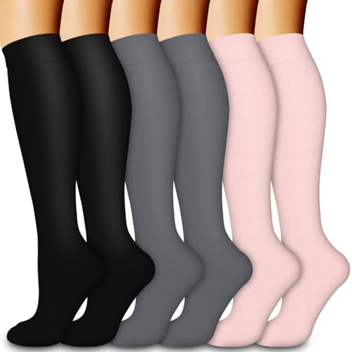 Image of Compression Socks for Women & Men Circulation (6 Pairs) 15-20 mmHg is Best Support for Athletic Running,Nurse