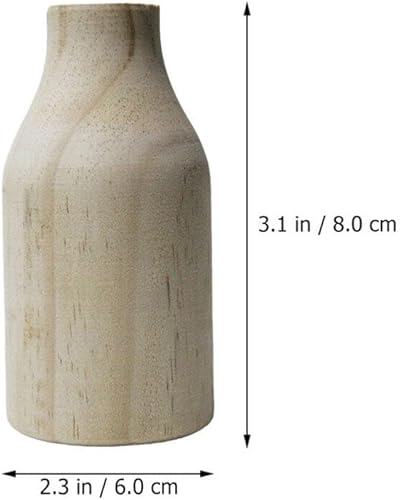 Miniatura 7 de Jarrón de madera rústica con botella de flores secas de bambú, jarrón decorativo para arreglos florales para centros de mesa, sala de estar,