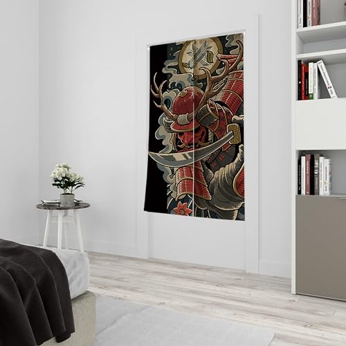Cortina de porta japonesa Noren, Japanese Warrior, 34