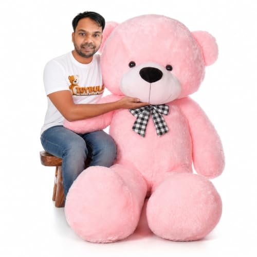Image of 6 Feet Baby-Pink Teddy Bear Original 20 mm Dull Chocolate Fur (72 Inches) Giant Soft Plush Toy | Premium Stuffed Teddy Bear for Kids, Girls, Boys & Loved Ones