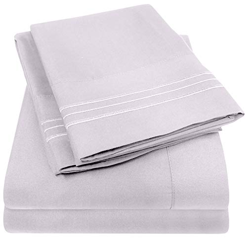 1500 Supreme Collection King Sheet Sets Lilac - Luxury Hotel Bed Sheets and Pillowcase Set for King Mattress - Extra Soft, Elastic Corner Straps, Deep Pocket Sheets, King Lilac by Sweet Home Collection - Used condition - US$21.48