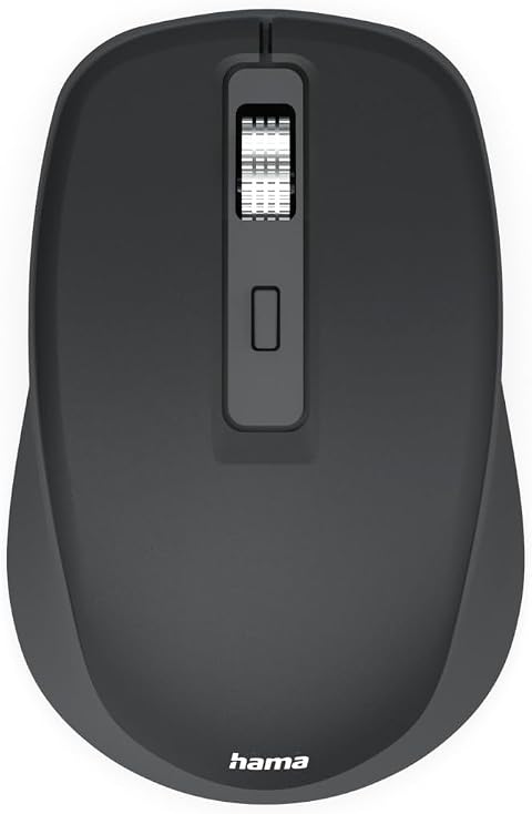 Hama Maus kabellos, Bluetooth/Funk, Multi Device, 7 Tasten, KI Assistent | Bluetooth Maus schwarz, ohne Klickgeräusch, 800/1200/1600 dpi, ideal als Computermaus und Laptopmaus
