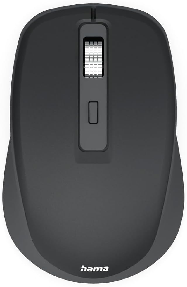 Hama Maus kabellos, Bluetooth/Funk, Multi Device, 7 Tasten, KI Assistent | Bluetooth Maus schwarz, ohne Klickgeräusch, 800/1200/1600 dpi, ideal als Computermaus und Laptopmaus