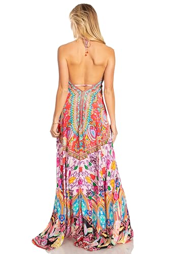 Image of Sakkas Lizi 2025 Womens Maxi High-Low Halter Handkerchief Long Dress Beach Party