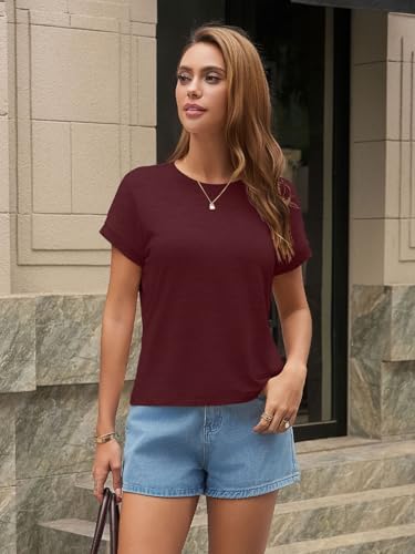 Image of UNCLECAT Womens Crop Tops Loose Fit Cap Short Sleeve Summer Tee