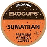 EKOCUPS Artisan Organic Sumatran Coffee, Dark roast, in Recyclable Single Serve Cups for Keurig K-cup Brewers, 40 count