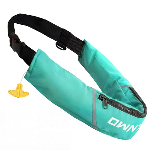 Image of Owntop Manual Inflatable Belt Pack, Adults Swim Jacket with Blowpipe & Whistle, 24g CO2 Cylinder Included, Low Profile for Kayaking, Fishing, Paddle Sports