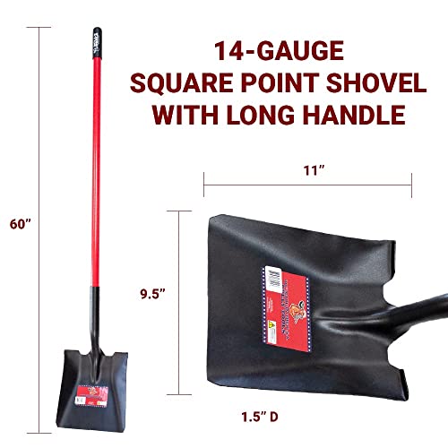 BULLY TOOLS 82525 14 Ga. Square Point Shovel. Fiberglass Long Handle. - Image 9