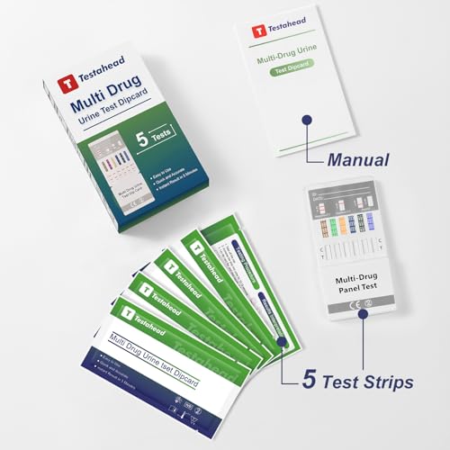 Drug Test Kit 5 Pack, Home Drug Tests, 6 Panel Drug Test Urine, Tests for Marijuana (THC),COC,OPI 2000,AMP,BZO,MET - Thumbnail 2
