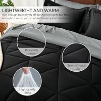 BEDELITE Twin XL Comforter Set 5 Pieces, Reversible Black Bed in A Bag — image 3