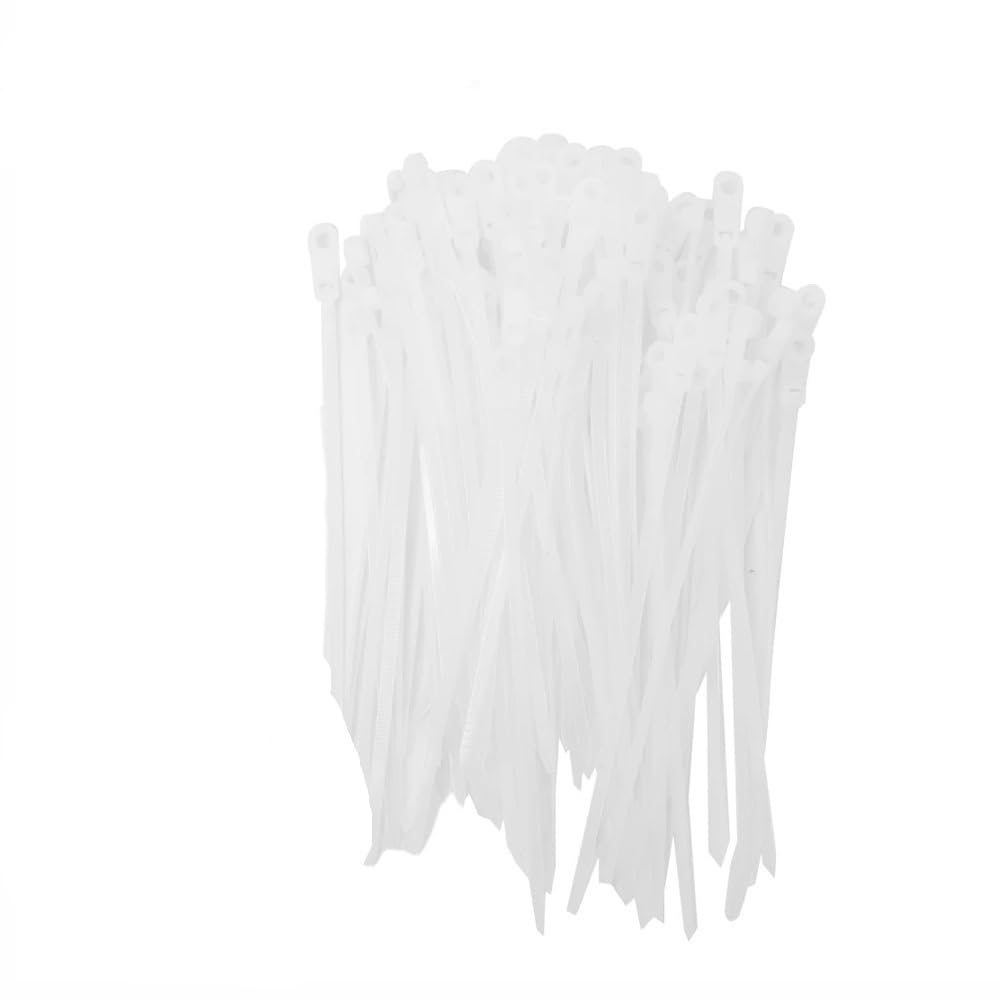 Wzddxunsf White-A Screw Hole Cable Ties Reusable Fixed Nylon Self-Locking Cord Straps Fastening Loop Office Organizer,200Pcs(,100Pcs)