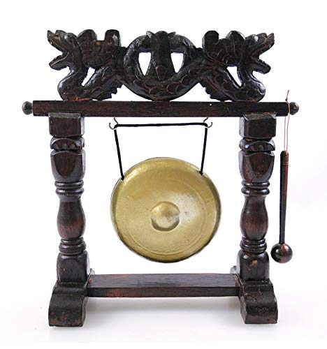 Gong de table chinois décor dragon. Fabrication à la main.