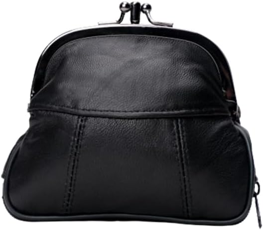 Leather Impressions Long lasting Coin Purse (Pack of 2) With Twist Clasp & Zipper Pocket For Keys, Cards Or Other Essentials- Elevate Your Style With Our Fine Stitched Slim Wallet (Black)