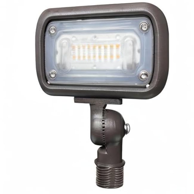 GKOLED 7W Outdoor LED Low Voltage Landscape Lighting Flood Light, 2700K, 550Lumen, 9-15V AC/DC, 1/2 Adjustable Knuckle Mount