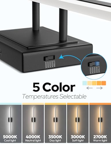 Image of VOLISUN Modern Bathroom Vanity Light 39.4 inch, 34W Dimmable 5CCT Led Bathroom Light Fixture Over Mirror, Black Bar Vanity Light for Bathrooms Mirror Cabinets Bedroom