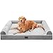 WESTERN HOME Hundebett Grosse/Mittelgroße Orthopädisches Hundebett Hundekissen Wasserdicht Hundekorb mit Waschbar Abdeckung, Geeignet für Mittelgroße und Grosse Hund, Grau, 106x76x19 cm