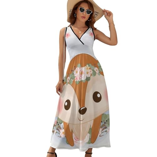 Robe maxi col V sans manches au drapé fluide et décontracté - 6