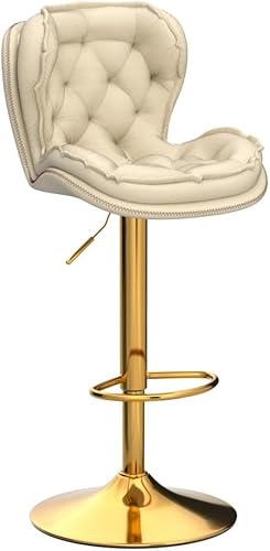 Miniatura 4 de SZLIZCCC Taburete de bar giratorio moderno con altura de pub, silla de comedor alta con asiento de terciopelo, respaldo, taburete hidráulico sin