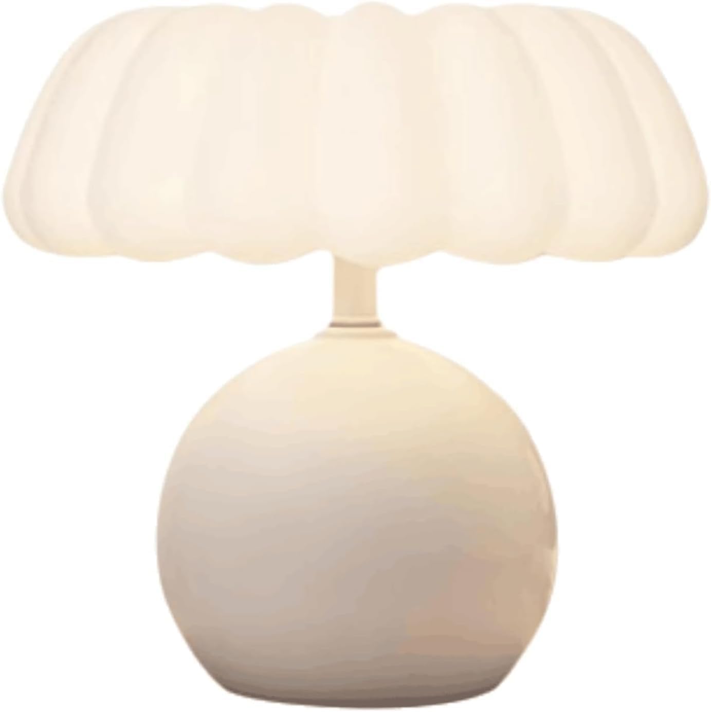 DFAEEKIYO Bedside Lamps Creative Desk Lamp Ceramic Bedroom Button Table Reading Light(White)
