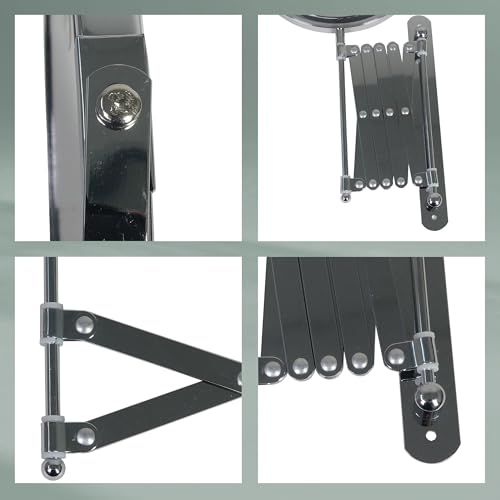 Kela Specchio Cosmetico Da Paretecon Ingrandimento Avita 16 Cm, 1/5 Volte, Montaggio A Parete, Specchio Da Trucco Estensibile, Metallo Cromato, Specchio Da Barba - 4