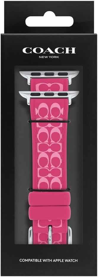 Coach 14700287 Women's Rubber Strap for Apple Watch, Pink, 小