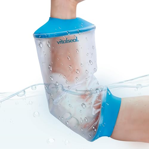 vitalseal - Protector Picc Brazo Adulto, Cubre Vendaje Catéter Ducha Piscina Impermeable, Funda Codo Adaptable, Manguito Reutilizable Heridas Quemaduras Tatuajes