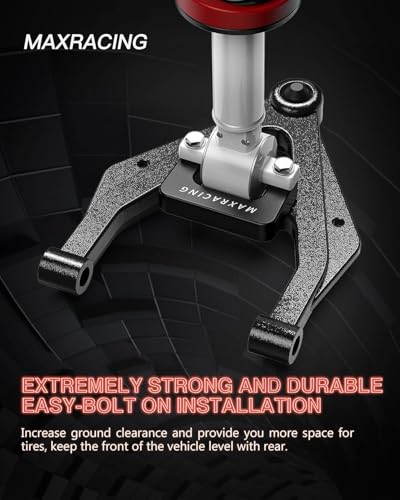 Image of 2.5 inch Front + 2 inch Rear Lift Blocks for Silverado Sierra 1500 Square U Bolts | 2007-2019 Chevy Silverado 1500 & GMC Sierra 1500 2W /4WD, 2.5 inch Front Leveling Kit, 2 inch Rear Lift Block, Extended Square U-Bolts