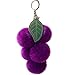 ikasus Pom Pom Keychain Soft Plush Ball Keychain Simulation Fruit Grape Keyring Fluffy Bag Purse Backpack Handbag Pendant