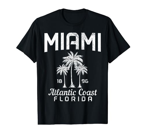 Miami Florida Florida Orgullo Vintage Souvenir Palmeras Camiseta