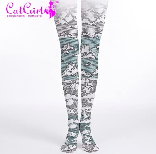 Image of Sahabowi Women Tights, Opaque High Waist Pantyhose, Vintage Control Top Stockings