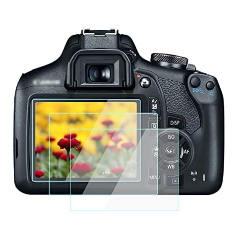 2000D Screen Protector for Canon EOS Rebel T7 T6, 1500D 1300D (3 Pack), WH1916 Tempered Glass Anti-Bubble Anti-Fingerprint Anti-Dust Anti-Scrach Cover