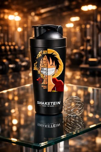 Image of Stainless Steel Gym Shaker Bottle 750ml | Leak Proof Protein Mixer Shaker | BPA Free | Metal Sports Water Bottle for Gym, Workout & Fitness (Anime-19-BLACK)