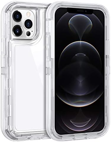 Coolden Compatible with iPhone 12 Pro Max Hybrid Clear Phone Case, Heavy Duty Protective Dual Layer Shockproof Case with Hard PC Bumper Soft TPU Back Compatible with iPhone 12 Pro Max 6.7 Transparent
