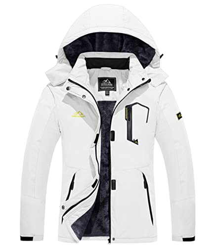 MAGCOMSEN Chaqueta de invierno de softshell para mujer, chaqueta funcional de forro polar, cálida, para exterior, impermeable, chaqueta de senderismo Cover