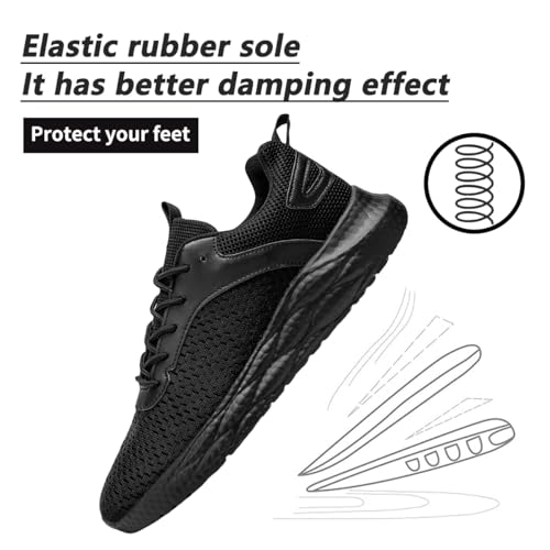 Image of DLWKIPV Men's Walking Shoes Running Sneakers Sports Athletic Workout for Gym Shoes Casual Comfortable Breathable Fashion Black US 6.5