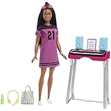 Barbie: Big City, Big Dreams Barbie “Brooklyn” Roberts Doll (11.5-in, Brunette with Braids) & Music Studio Playset with Keyboard & Accessories, Gift for 3 to 7 Year Olds